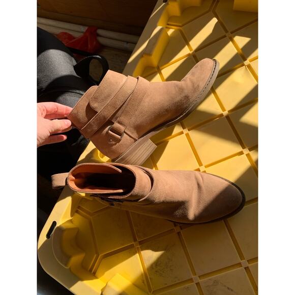 H&M WOMEN'S suede-like Brown Bootie with buckle size 39 - Picture 8 of 9